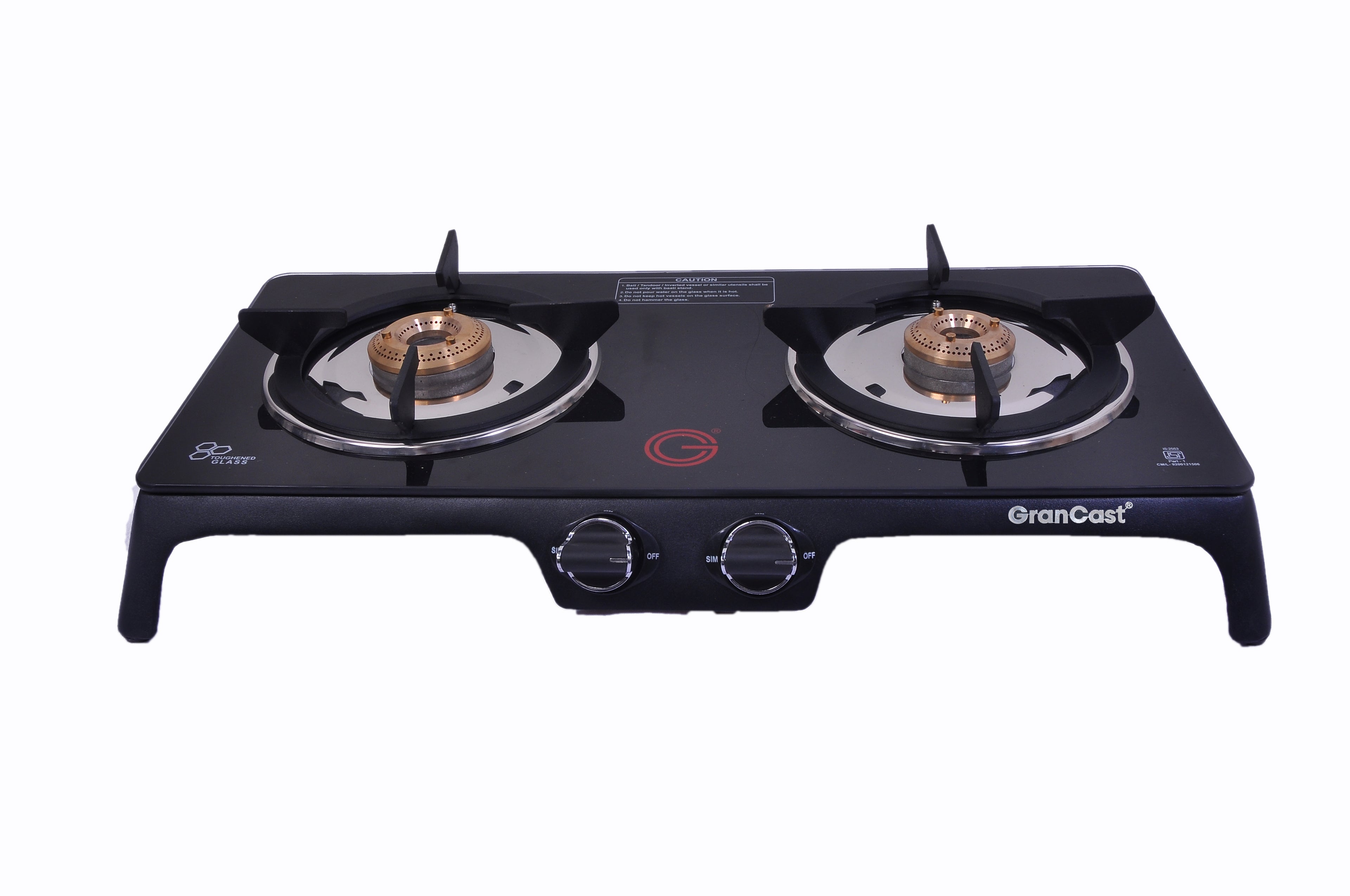 2B TOUGHNED GLASS TOP CAST IRON GAS STOVE