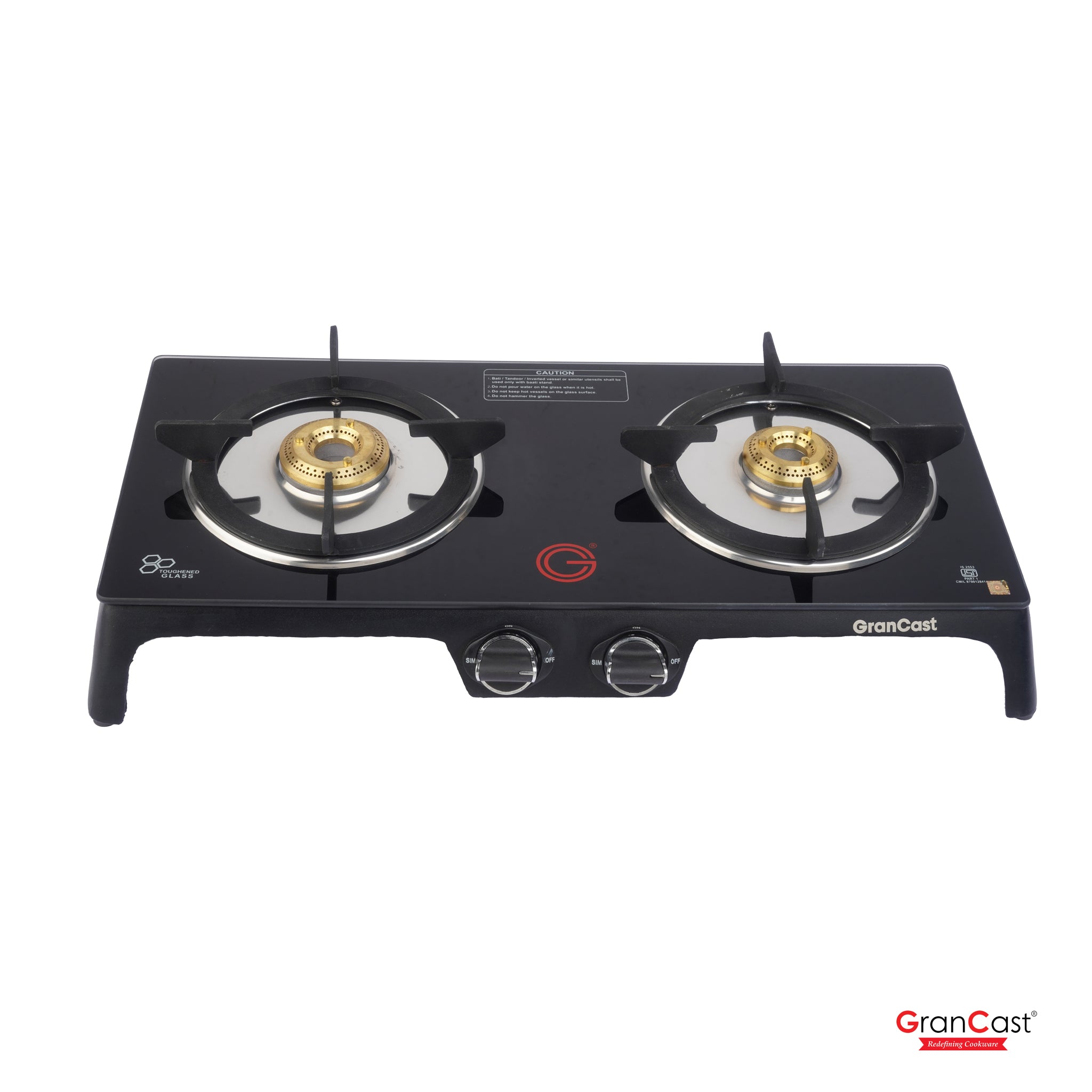2B TOUGHNED GLASS TOP CAST IRON GAS STOVE