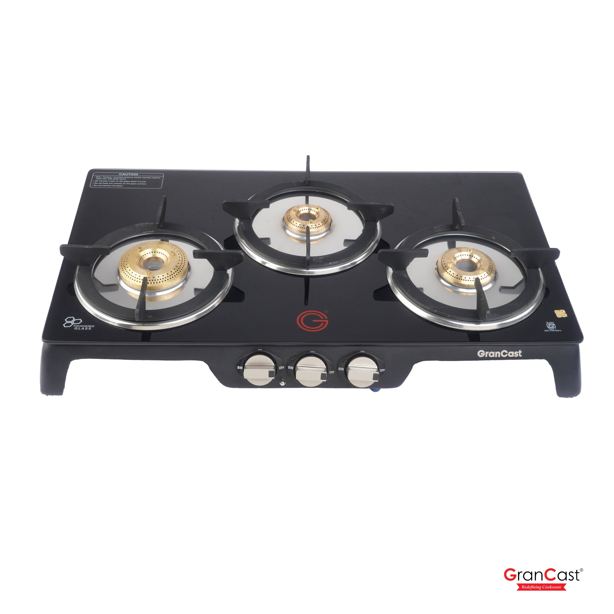 3B TOUGHNED GLASS TOP CAST IRON GAS STOVE