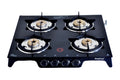 4B SQUARE TOUGHNED GLASS TOP CAST IRON GAS STOVE