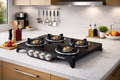 4B SQUARE TOUGHNED GLASS TOP CAST IRON GAS STOVE