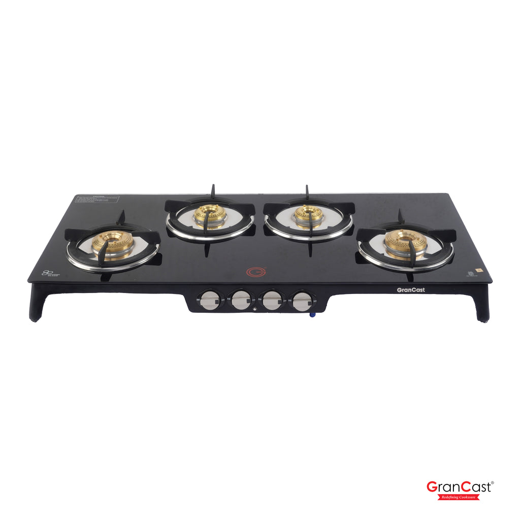 4B RECTANGLE TOUGHNED GLASS TOP CAST IRON GAS STOVE