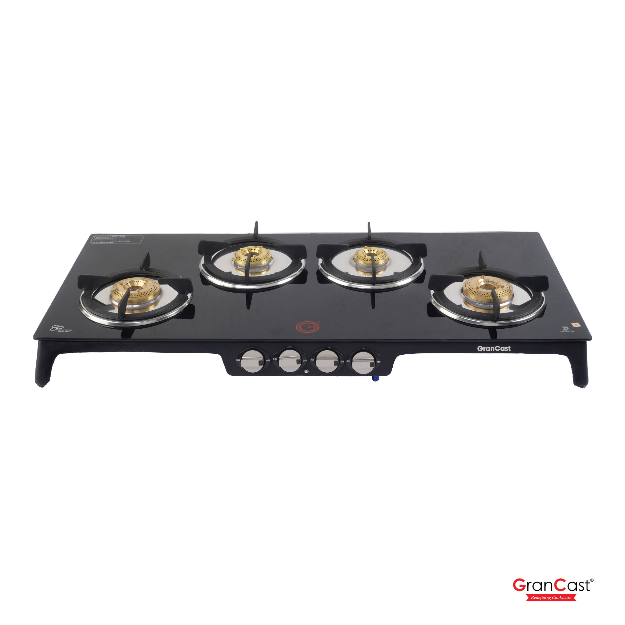 4B RECTANGLE TOUGHNED GLASS TOP CAST IRON GAS STOVE