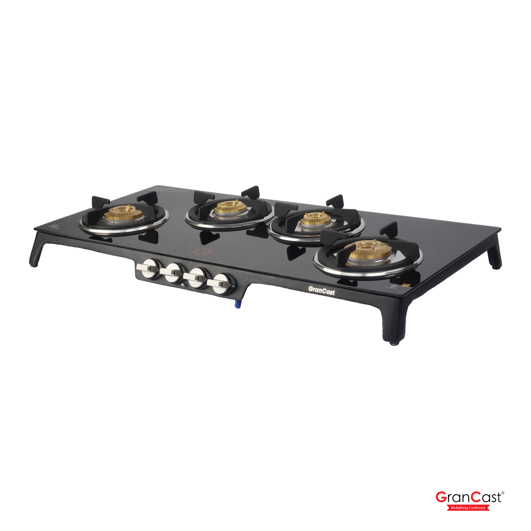 4B RECTANGLE TOUGHNED GLASS TOP CAST IRON GAS STOVE