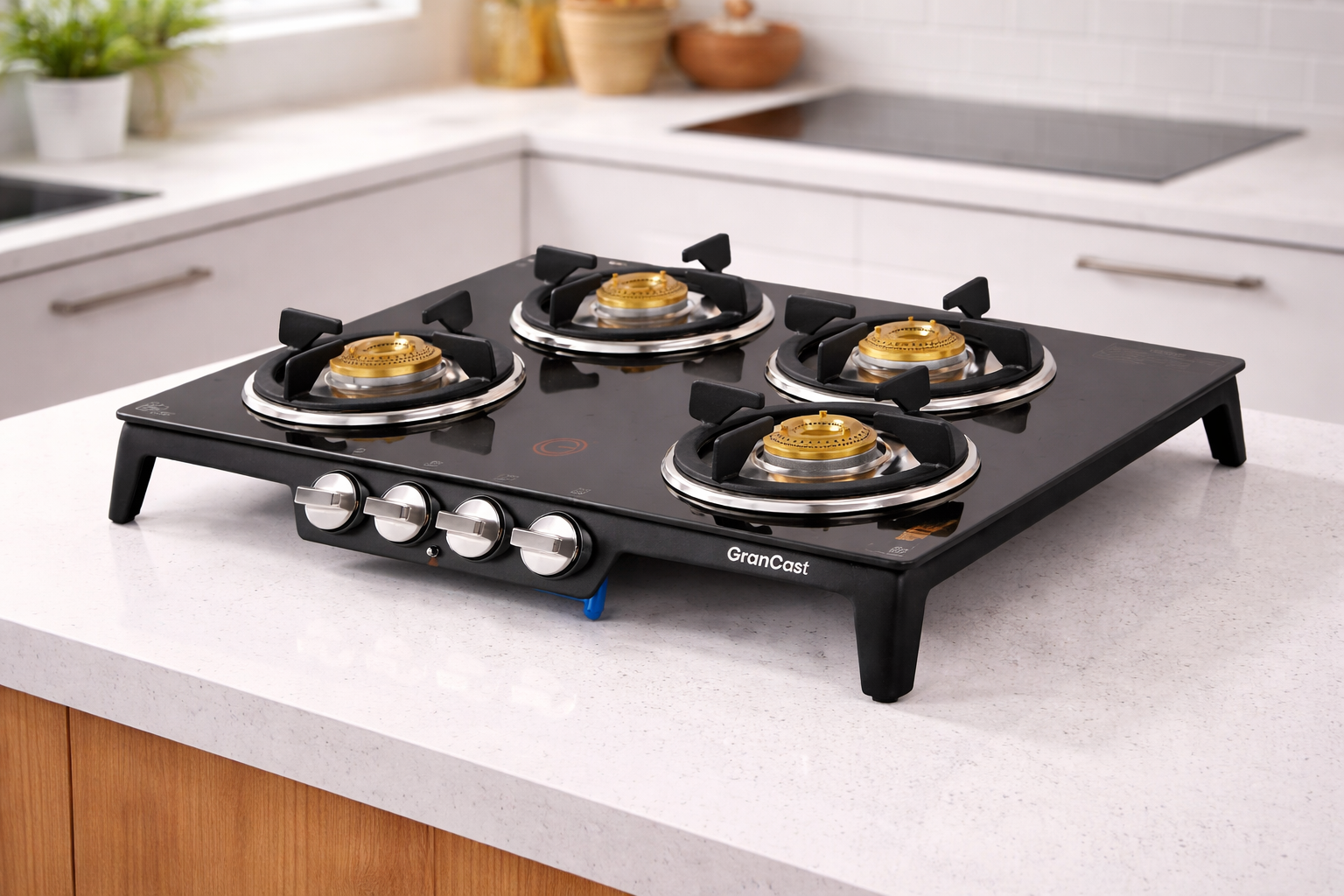 4B SLIM TOUGHNED GLASS TOP CAST IRON GAS STOVE
