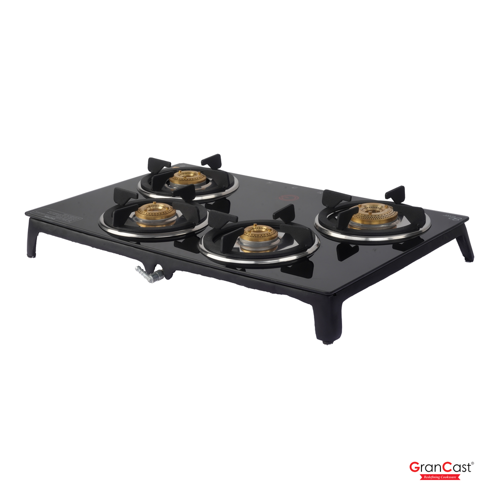 4B SLIM TOUGHNED GLASS TOP CAST IRON GAS STOVE