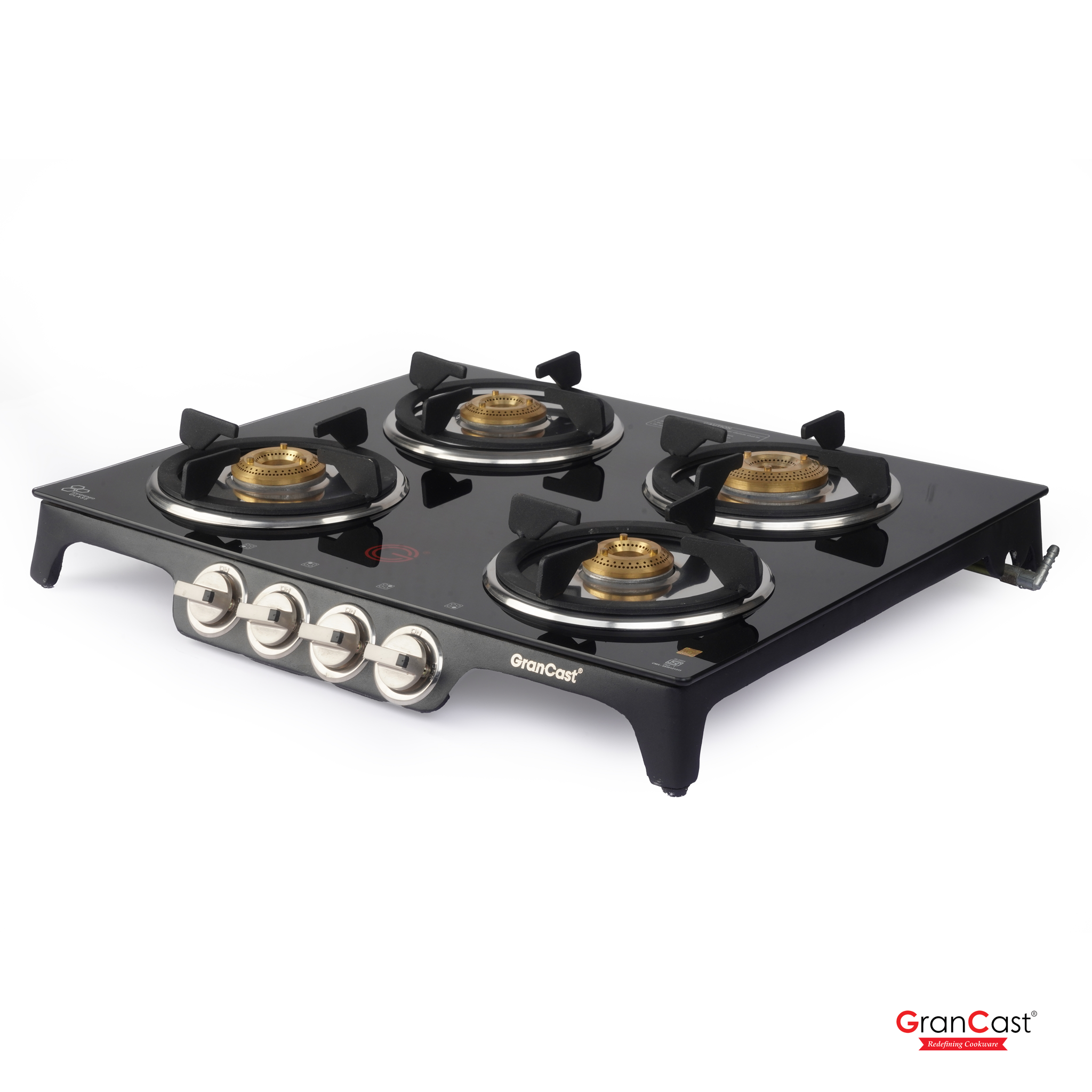 4B SQUARE TOUGHNED GLASS TOP CAST IRON GAS STOVE